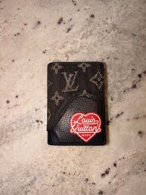 Louis Vuitton x Nigo Monogram Black & Gray Heart denim Card Holder